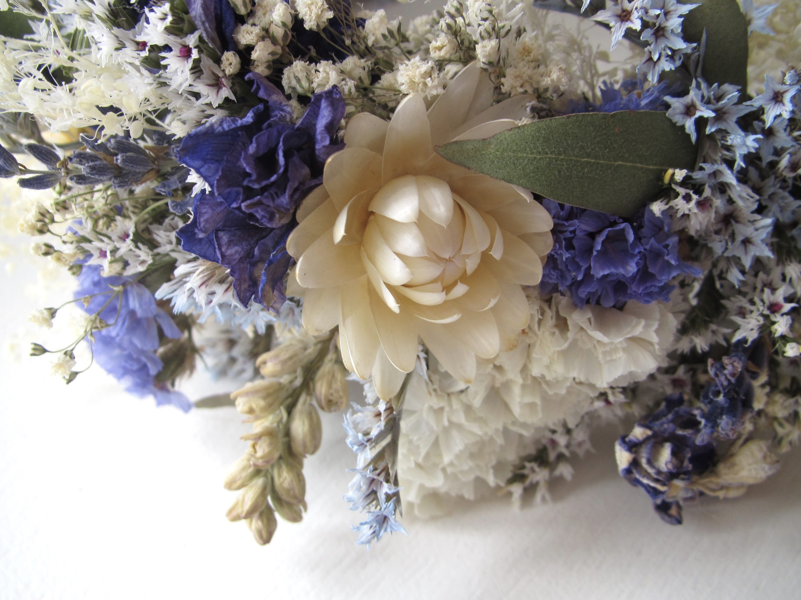 Something Blue 3/4 Flower Crown - The Parsons Wreath Company