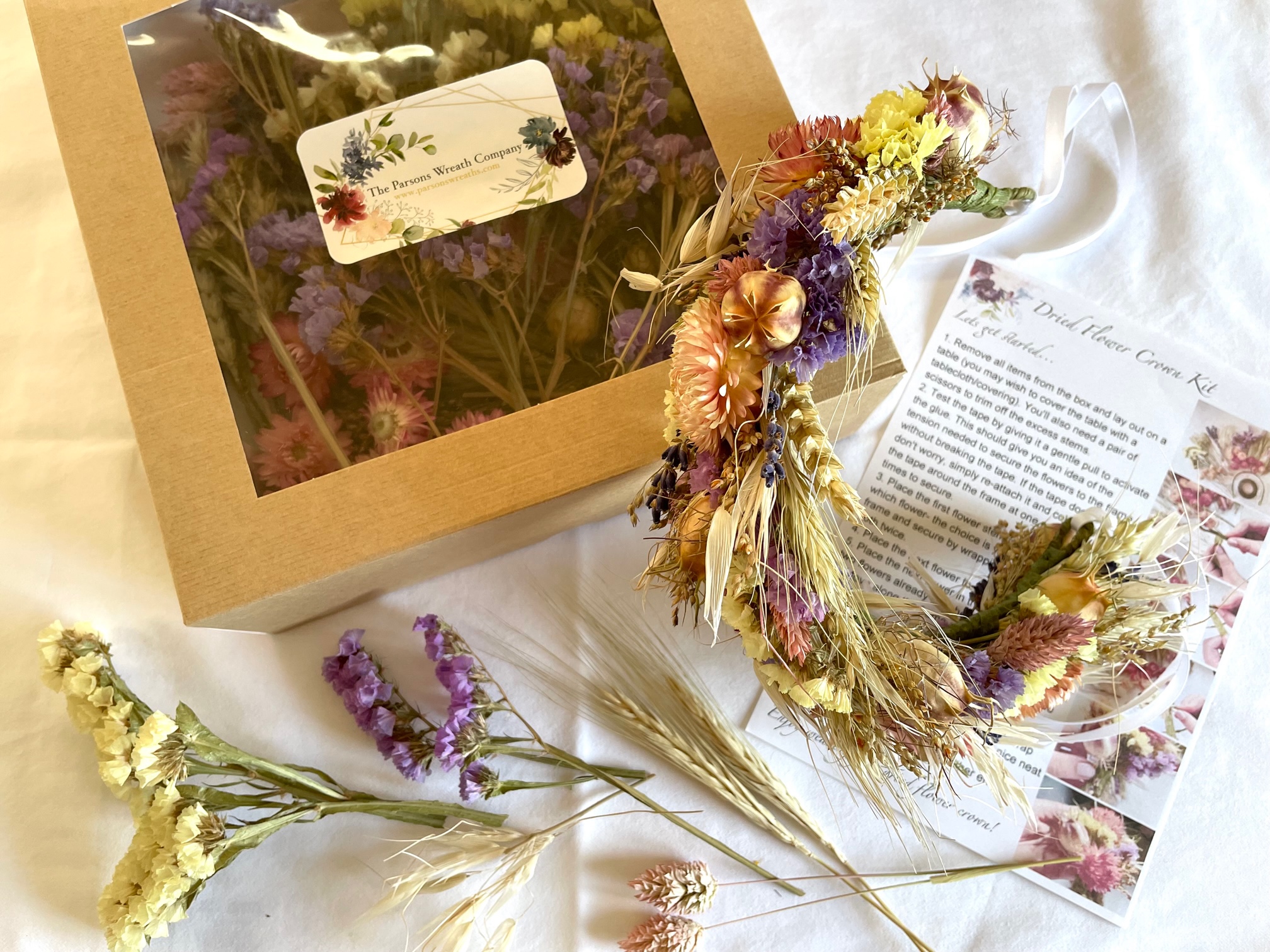 Dried Flower Pastel Crown Kit - The Parsons Wreath Company