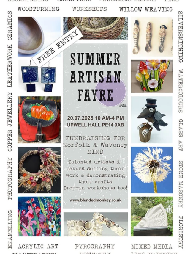 Come & see us this Sunday at Upwell Village Hall @blended_monkey Craft Fayre 10-4pm.
We’ll be unveiling a very special Christmas workshop with Blended Monkey 2nd November 2025. It will be a small workshop of just 6 people & 3 hours of crafting time to make a bespoke table center. We’ll have an example of what we’ll be creating together at the Fayre on Sunday so do pop by & take a look. There will also be a wide selection of our products to purchase. #craftfair #Christmas #wreaths #Sunday #event #workshop #driedflowers
